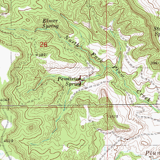 Topographic Map of Pendleton Spring, MT