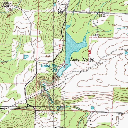 Topographic Map of Sixmile Creek Site 20 Dam, AR
