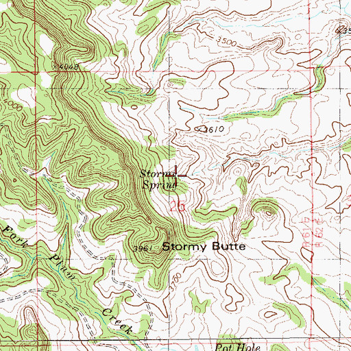 Topographic Map of Stormy Spring, MT