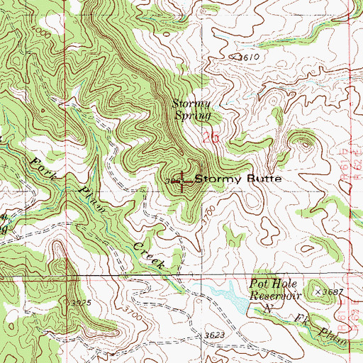 Topographic Map of Stormy Butte, MT