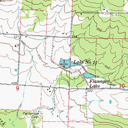 Topographic Map of Sixmile Creek Site 21 Dam, AR
