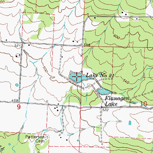 Topographic Map of Lake Number Twentyone, AR