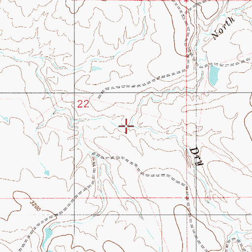Topographic Map of North Fork Dry Creek, MT