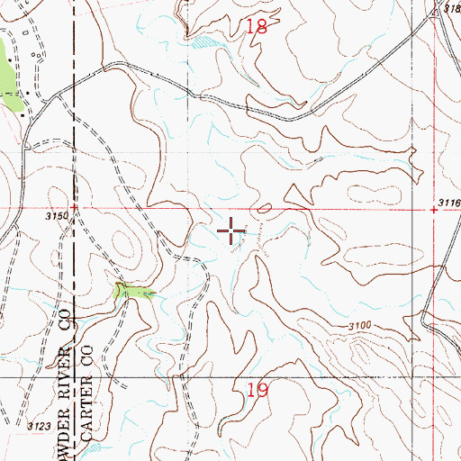 Topographic Map of Hay Draw, MT