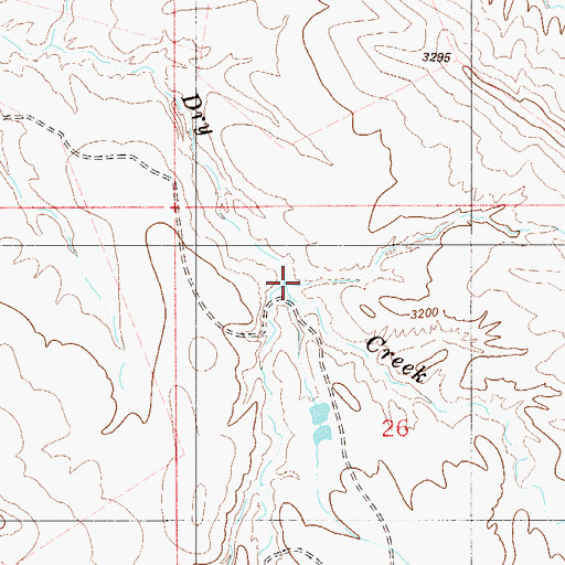 Topographic Map of South Fork Dry Creek, MT
