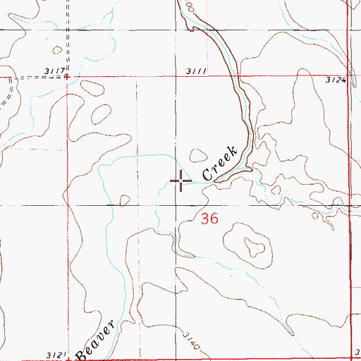 Topographic Map of Hay Creek, MT