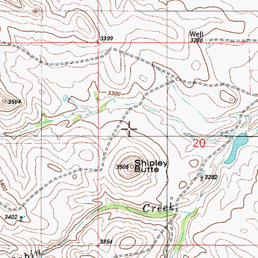 Topographic Map of Shipley Butte, MT