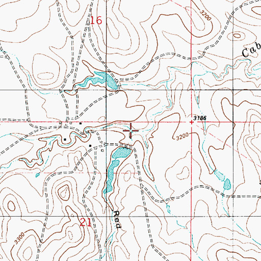 Topographic Map of Red Mark Draw, MT