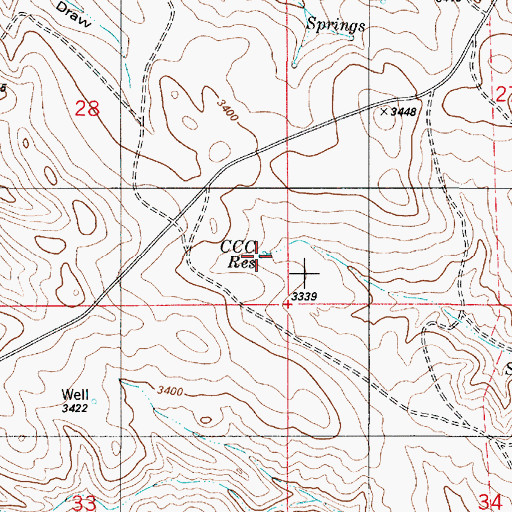 Topographic Map of CCC Reservoir, MT