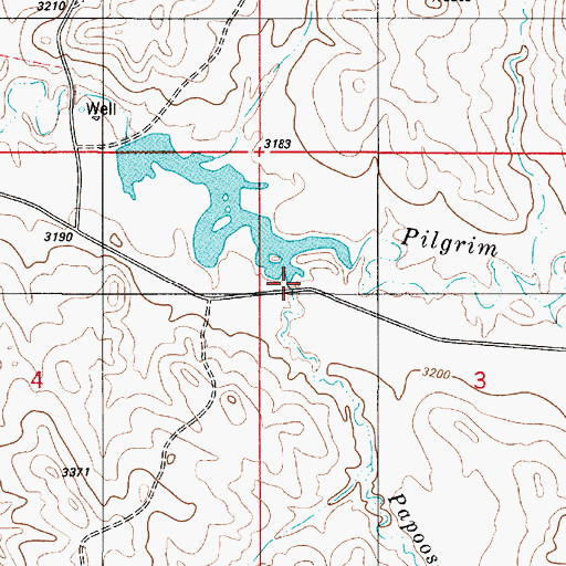 Topographic Map of Papoose Creek, MT
