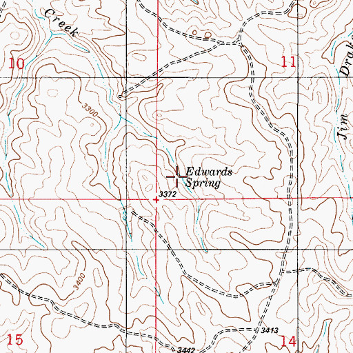 Topographic Map of Edwards Spring, MT