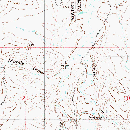 Topographic Map of Moody Draw, MT