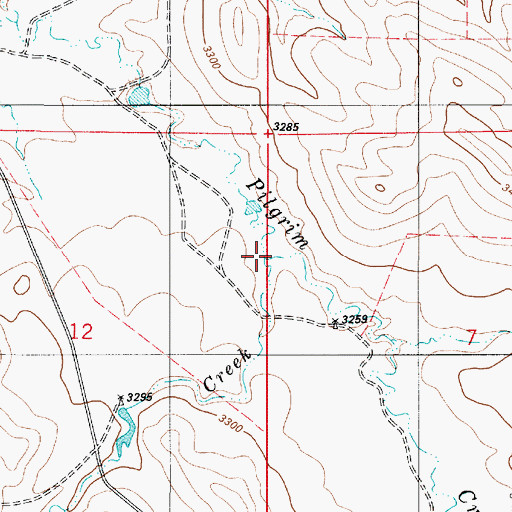 Topographic Map of South Creek, MT