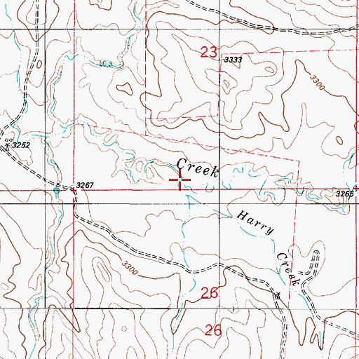 Topographic Map of Harry Creek, MT