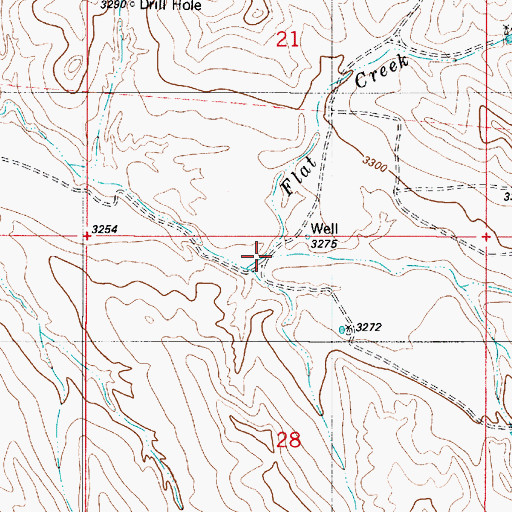 Topographic Map of Flat Creek, MT