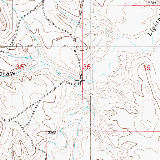 Topographic Map of Jacobson Springs Draw, MT