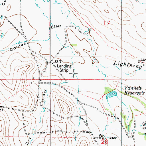 Topographic Map of Dry Draw, MT