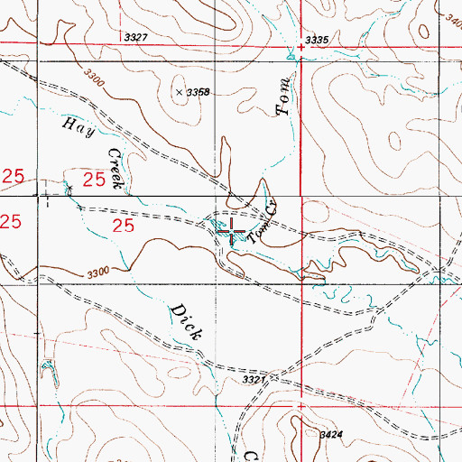 Topographic Map of Tom Creek, MT