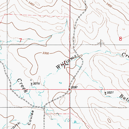 Topographic Map of Butte Creek, MT