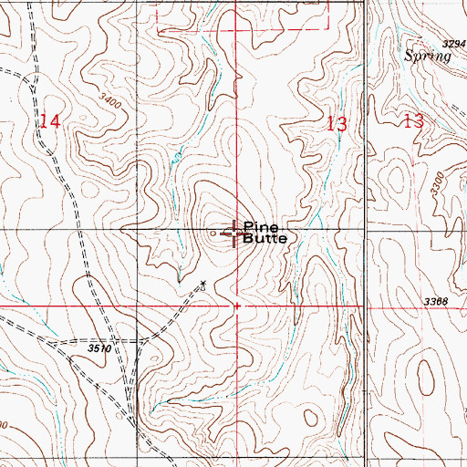 Topographic Map of Pine Butte, MT