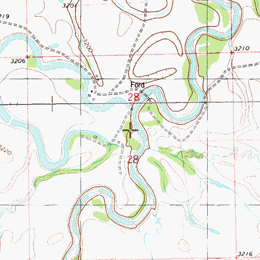 Topographic Map of Mud Creek, MT