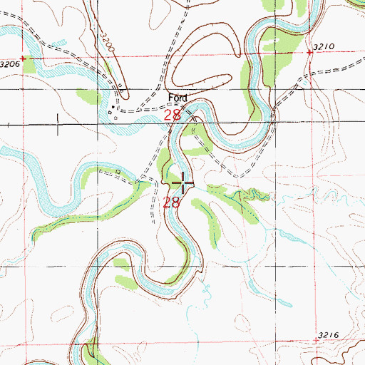 Topographic Map of Bickerdyke Creek, MT