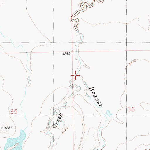 Topographic Map of South Beaver Dam Creek, MT