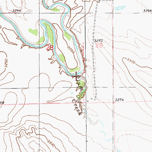 Topographic Map of Plum Creek, MT