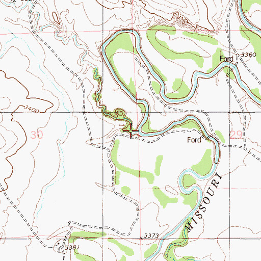 Topographic Map of Short Creek, MT