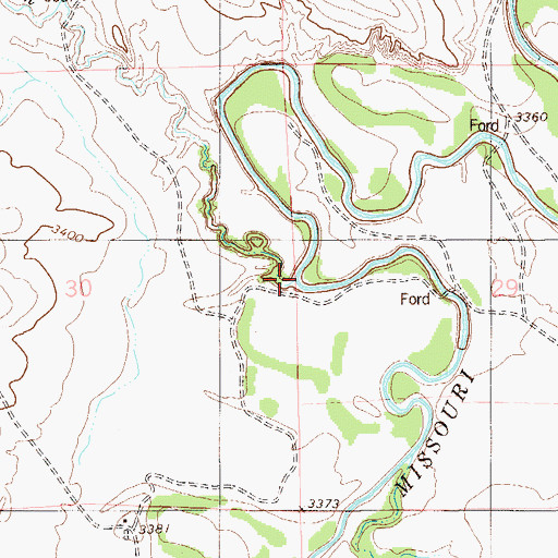 Topographic Map of Short Creek, MT