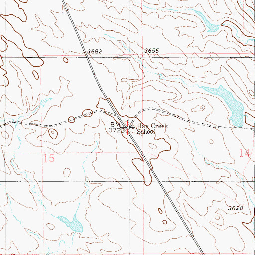 Topographic Map of Hay Creek School (historical), MT