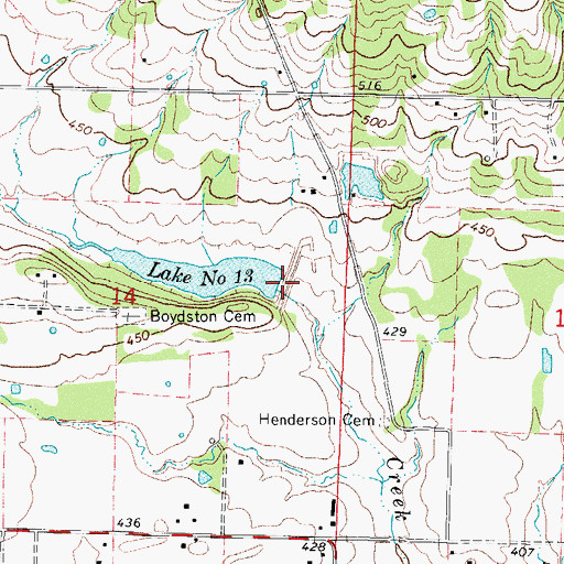Topographic Map of Sixmile Creek Site 13 Dam, AR