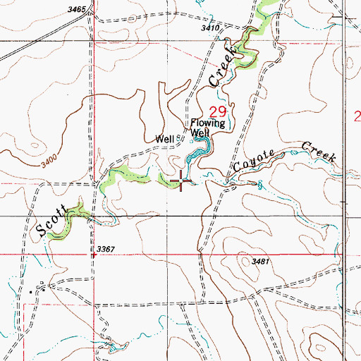Topographic Map of Coyote Creek, MT