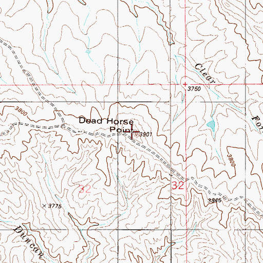 Topographic Map of Dead Horse Point, MT