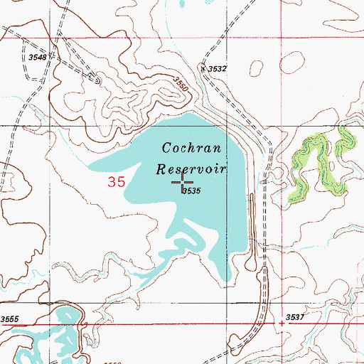 Topographic Map of Cochran Reservoir, MT