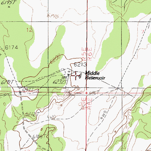 Topographic Map of Middle Reservoir, AZ