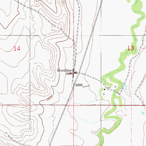Topographic Map of Boxelder School (historical), MT