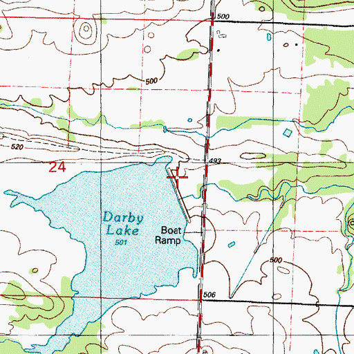 Topographic Map of Sixmile Creek Site 14 Reservoir, AR