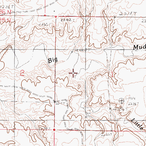 Topographic Map of Little Mud Creek, MT