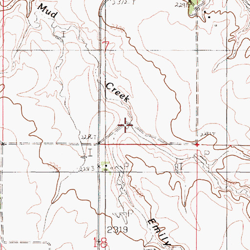 Topographic Map of Emily Coulee, MT