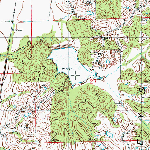 Topographic Map of Caney Creek Site One Dam, AR