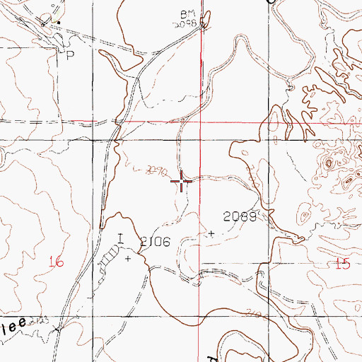 Topographic Map of Fullers Coulee, MT