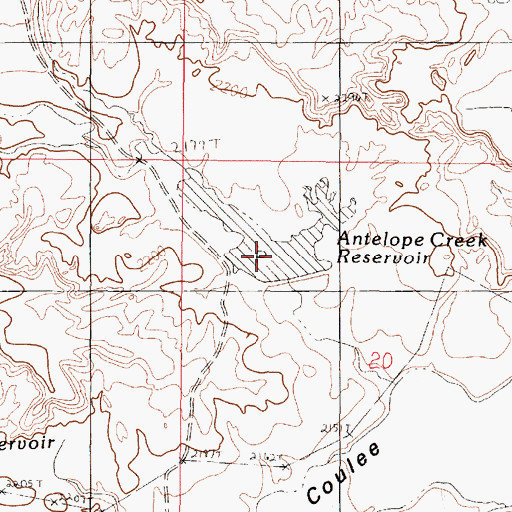 Topographic Map of Antelope Creek Reservoir, MT