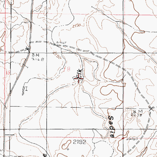 Topographic Map of Sadie Coulee, MT