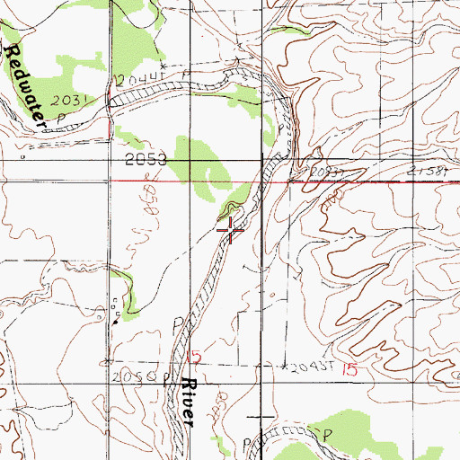 Topographic Map of Alkali Coulee, MT