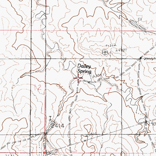 Topographic Map of Dailey Spring, MT