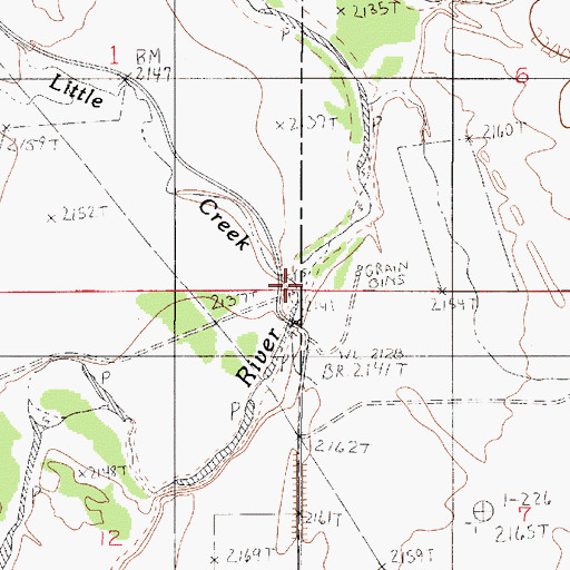 Topographic Map of Little Creek, MT