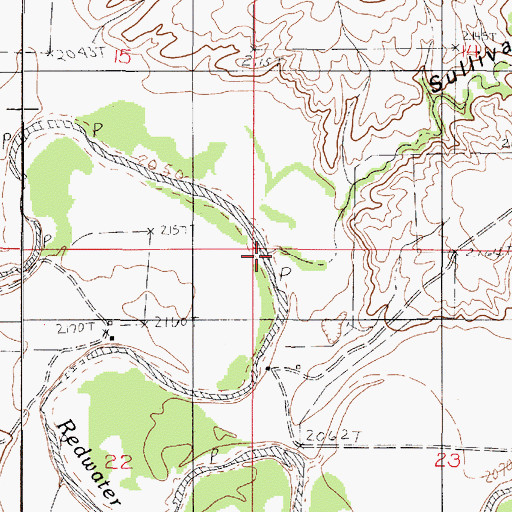 Topographic Map of Sullivan Coulee, MT