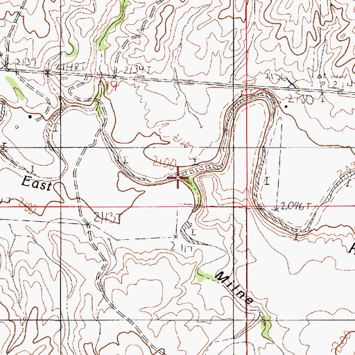 Topographic Map of Milne Coulee, MT
