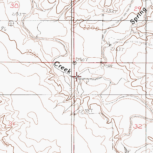 Topographic Map of Spring Creek, MT